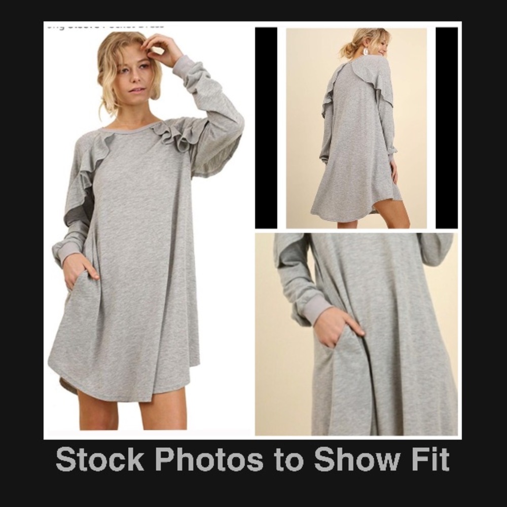 🎀 BOGO SALE - Long Sleeve Ruffle Pocket Dress